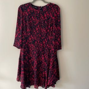 Donna Morgan dress 4, red and navy, partially lined